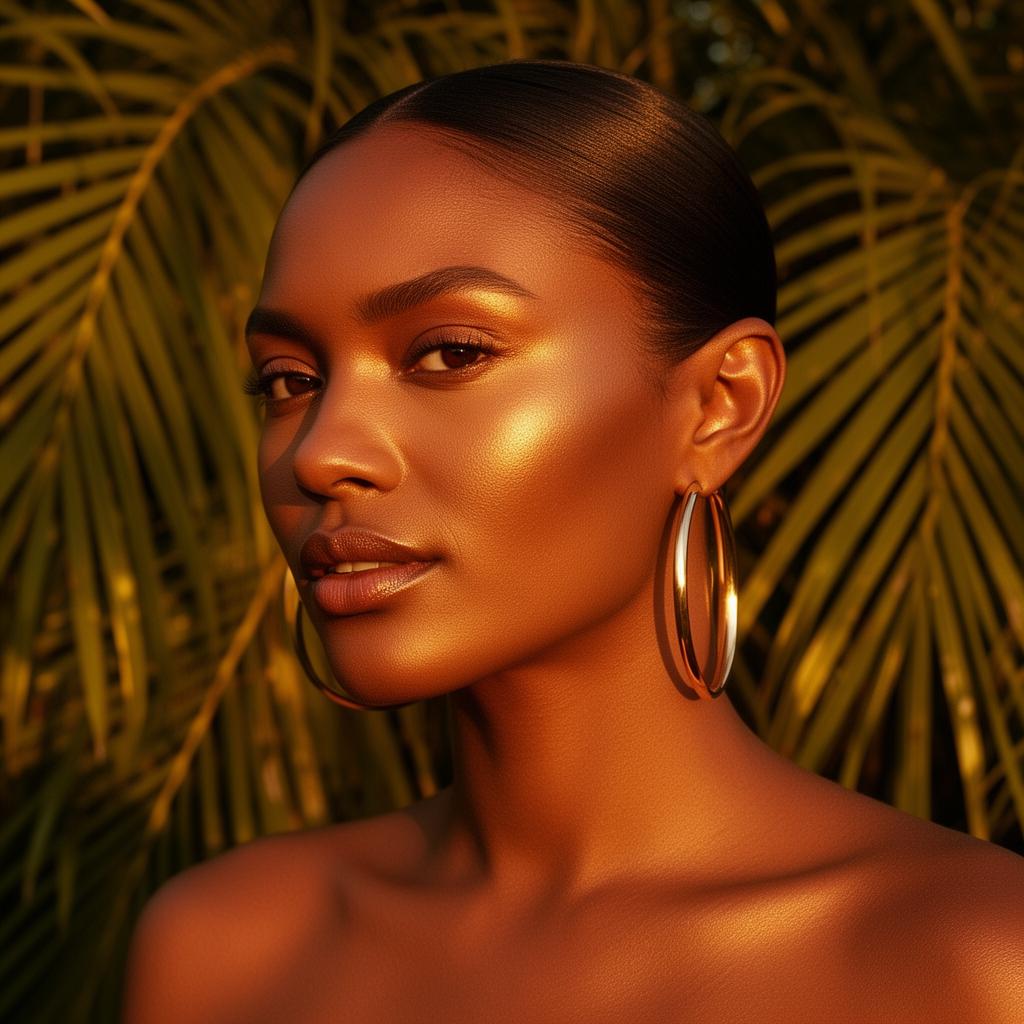 Bronze glow editorial portrait
